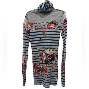 Jean Paul Gaultier Soleil Mini Mesh Dress stripes fruits